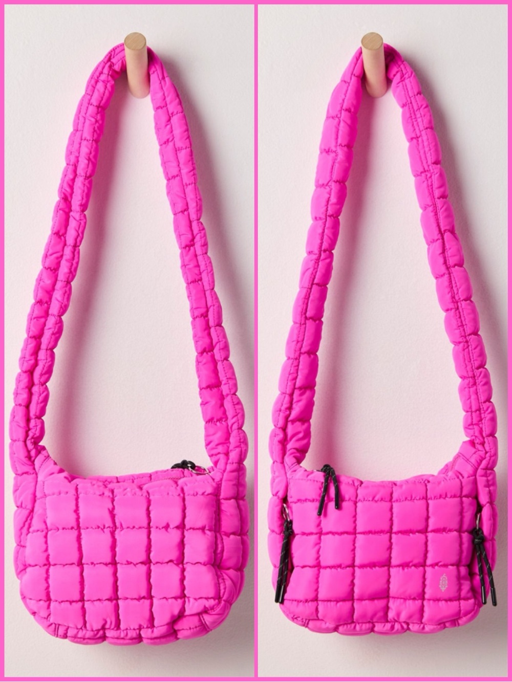 NWT Free People x FP Movement Quilted Baby Carryall Bag in Fuchsia Flirt 💕